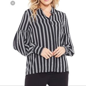 Vince Camuto Striped Puff Sleeve Blouse
